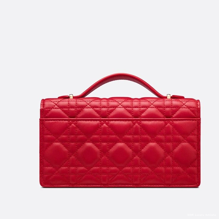 Cheap Bag Cannage Handle Top Mini Dior Red Lambskin Miss 0712 Luxury